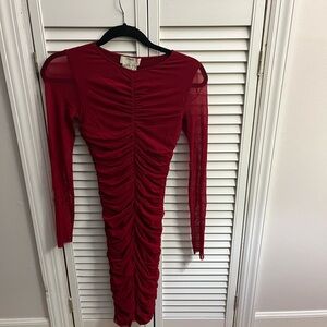 Fuzzi Fashion Nova Red Long Sleeve Dress